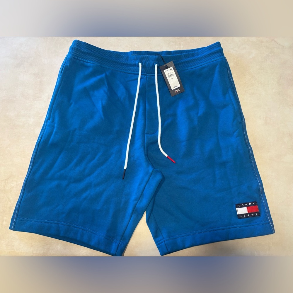 Tommy Hilfiger Men's Bright Blue Drawstring Athletic Shorts